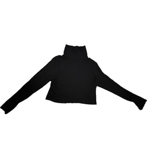 Nicki Minaj Crop Black Turtleneck Top Long Sleeve Womens XL